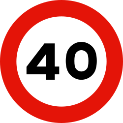 Velocidad máxima 40 km/h