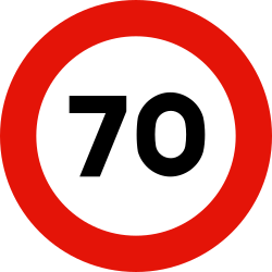 Velocidad máxima 70 km/h