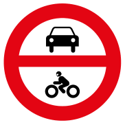 Prohibido para vehículos de motor