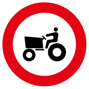 Prohibido para vehículos agrícolas