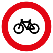 Prohibido para bicicletas