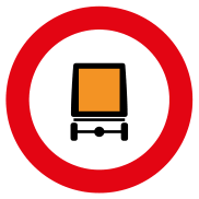 Prohibido mercancías peligrosas