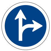 Dirección — recto o derecha